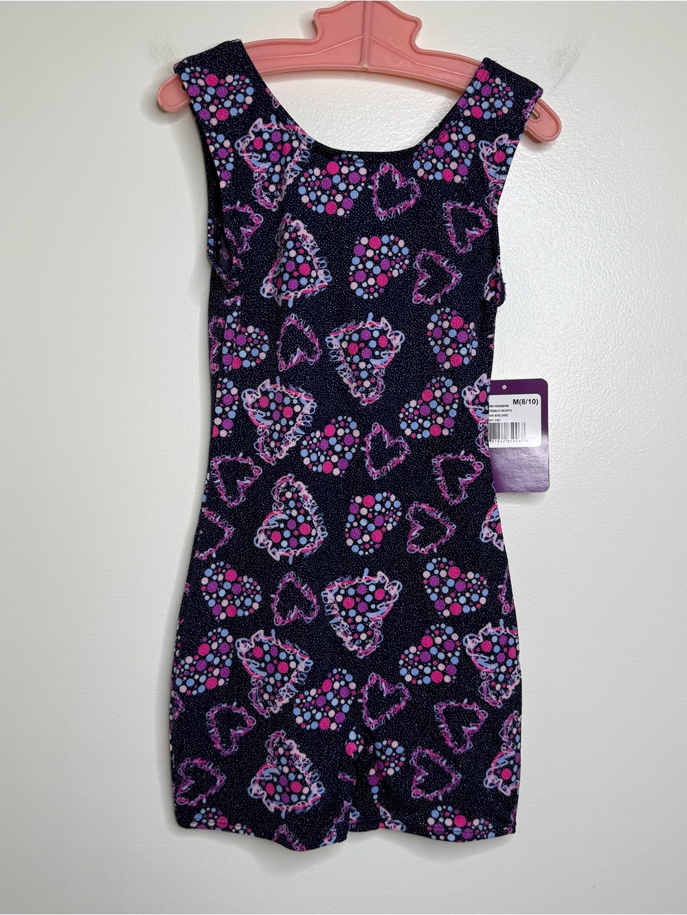 NEW Just Imagine Gymnastics Leotard Biketard Dance Size medium 8/10 Hearts